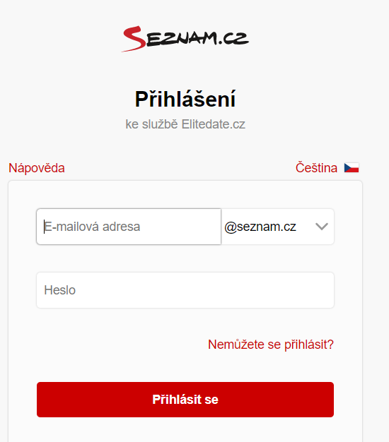 Přihlášení na Seznam účet